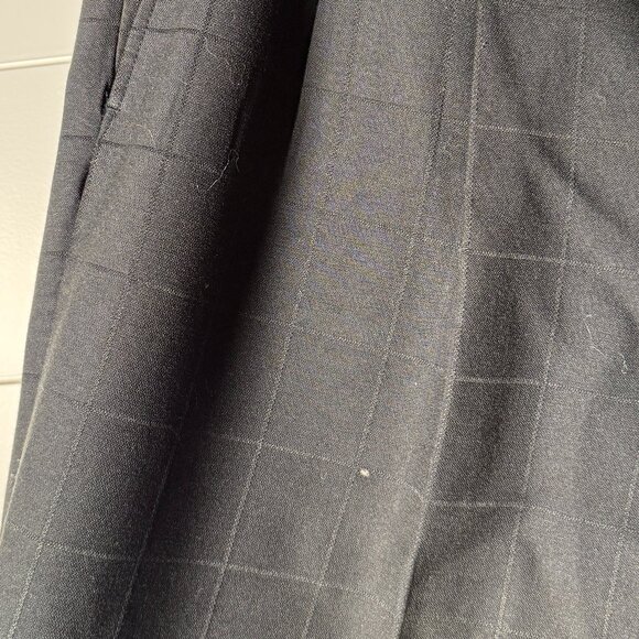 Vicci Uomo Suit Black Window Pane 4 Button Jacket & Pants Cuffed Hem Sz 42L/35W - Picture 15 of 15